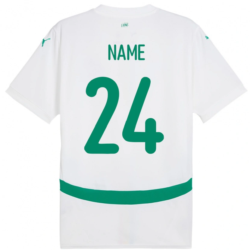 Danxen Hombre Camiseta Senegal Moustapha Name #24 Blanco 1ª Equipación 24-26 La Camisa