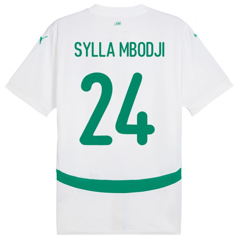 Danxen Hombre Camiseta Senegal Coumba Sylla Mbodji #24 Blanco 1ª Equipación 24-26 La Camisa