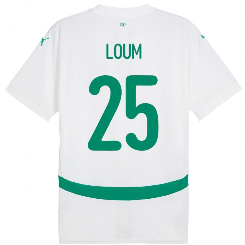 Danxen Hombre Camiseta Senegal Mamadou Loum #25 Blanco 1ª Equipación 24-26 La Camisa