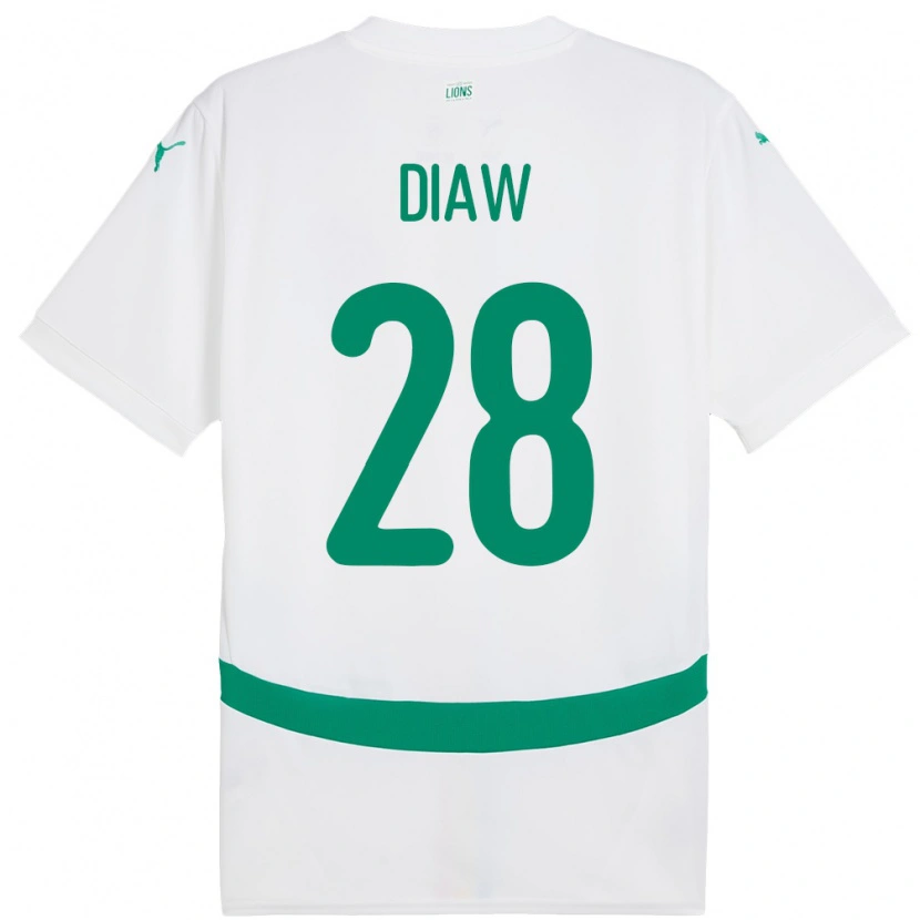 Danxen Hombre Camiseta Senegal Mory Diaw #28 Blanco 1ª Equipación 24-26 La Camisa