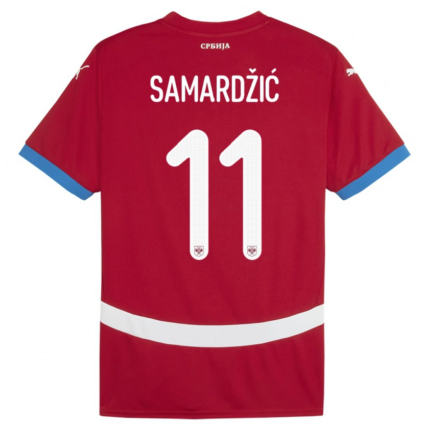 Danxen Hombre Camiseta Serbia Lazar Samardžić #11 Rojo 1ª Equipación 24-26 La Camisa