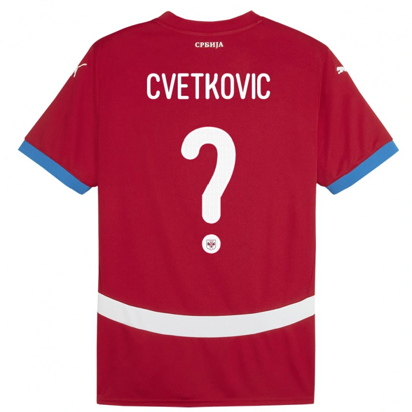 Danxen Hombre Camiseta Serbia Aleksa Cvetkovic #0 Rojo 1ª Equipación 24-26 La Camisa
