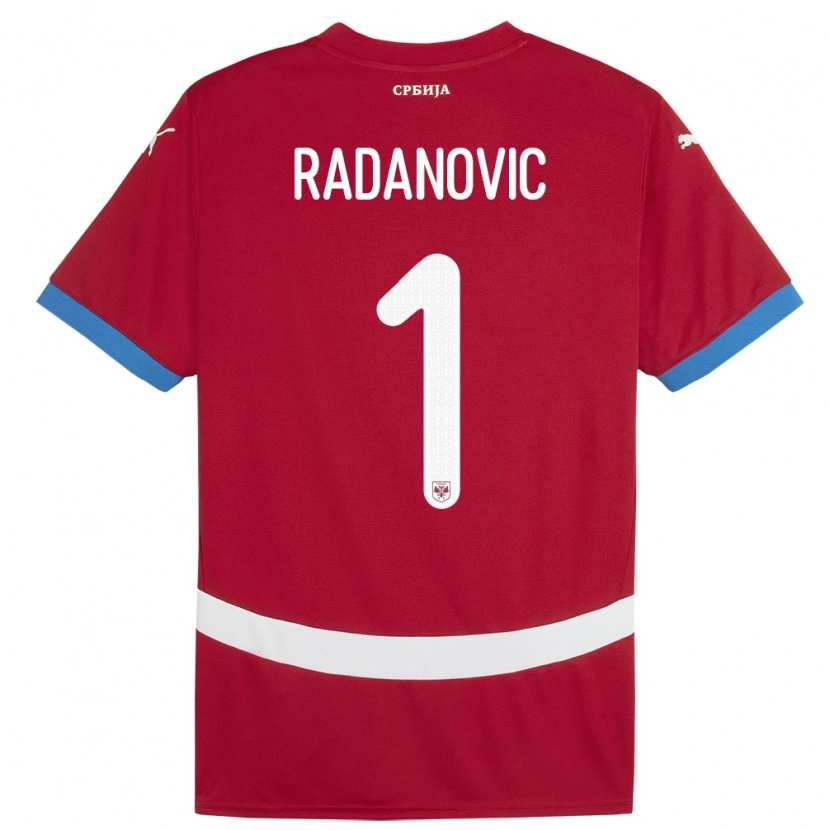 Danxen Hombre Camiseta Serbia Savo Radanovic #1 Rojo 1ª Equipación 24-26 La Camisa
