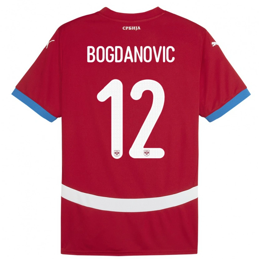 Danxen Hombre Camiseta Serbia Bogdan Bogdanovic #12 Rojo 1ª Equipación 24-26 La Camisa