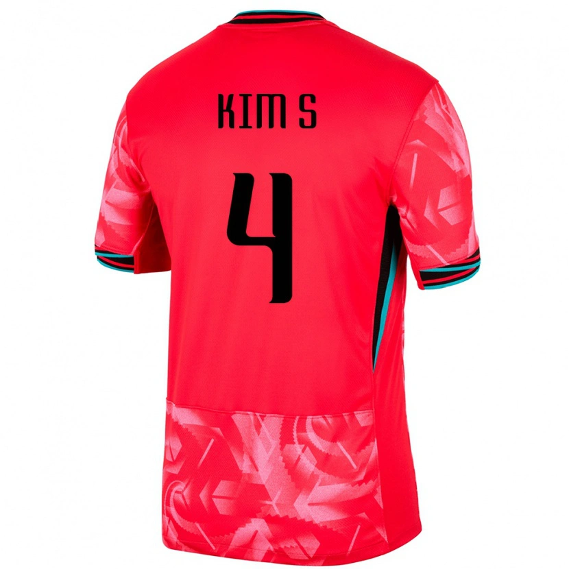 Danxen Hombre Camiseta Corea Del Sur Sean Kim #4 Rojo 1ª Equipación 24-26 La Camisa