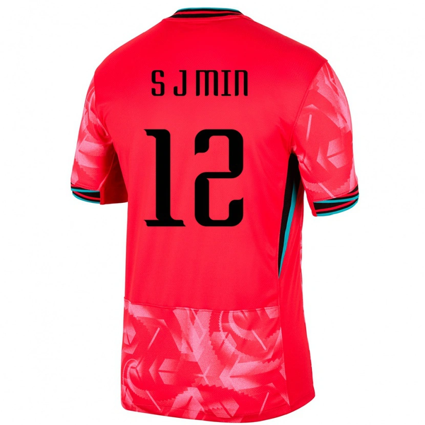 Danxen Hombre Camiseta Corea Del Sur Seong-Jun Min #12 Rojo 1ª Equipación 24-26 La Camisa