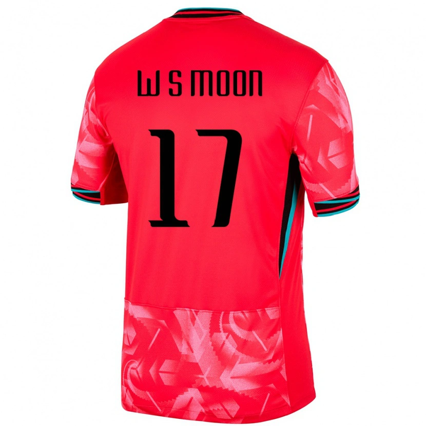 Danxen Hombre Camiseta Corea Del Sur Seong-Woo Moon #17 Rojo 1ª Equipación 24-26 La Camisa