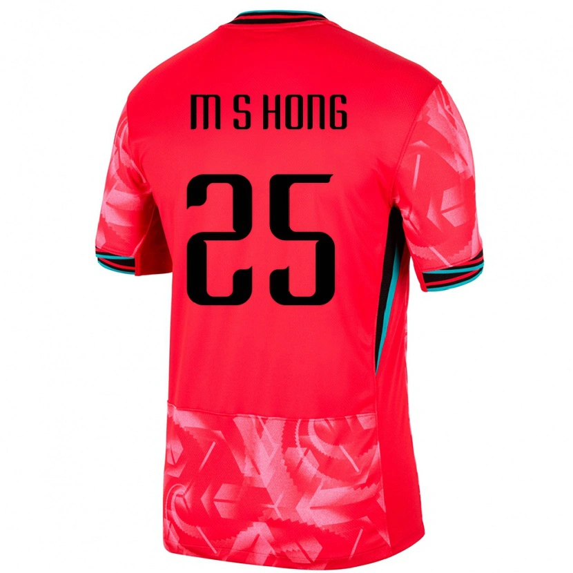 Danxen Hombre Camiseta Corea Del Sur Sung-Min Hong #25 Rojo 1ª Equipación 24-26 La Camisa