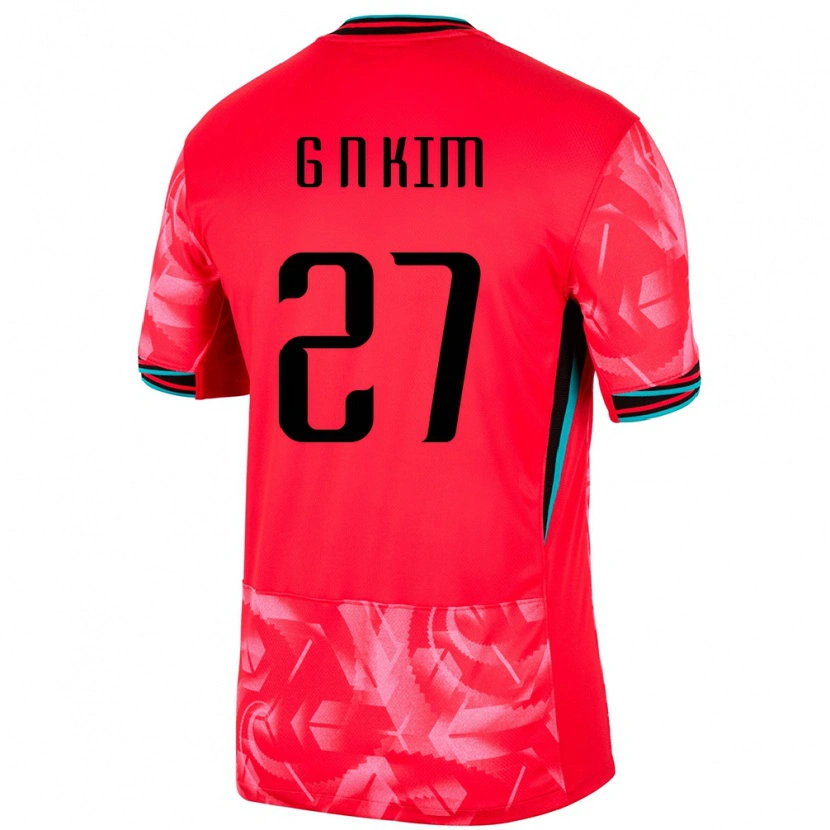 Danxen Hombre Camiseta Corea Del Sur Gun-Nam Kim #27 Rojo 1ª Equipación 24-26 La Camisa