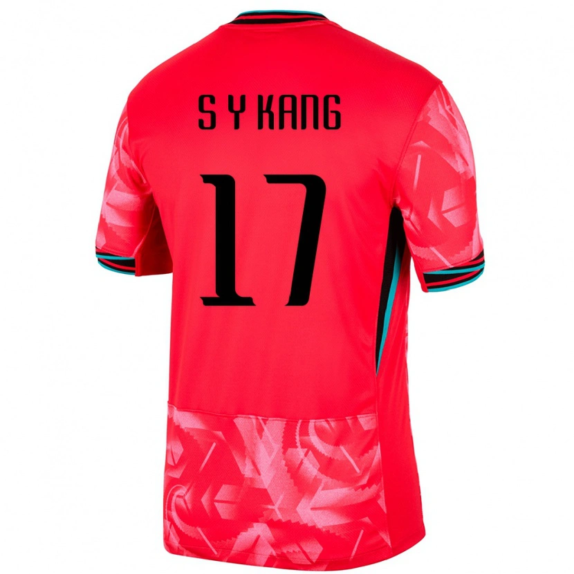 Danxen Hombre Camiseta Corea Del Sur Kang Sang Yun #17 Rojo 1ª Equipación 24-26 La Camisa