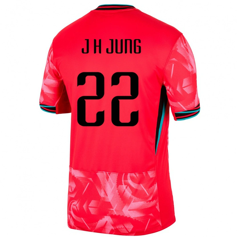 Danxen Hombre Camiseta Corea Del Sur Jung Jong Hun #22 Rojo 1ª Equipación 24-26 La Camisa