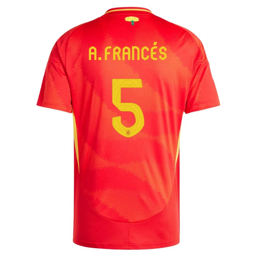 Danxen Hombre Camiseta España Alejandro Francés #5 Rojo 1ª Equipación 24-26 La Camisa