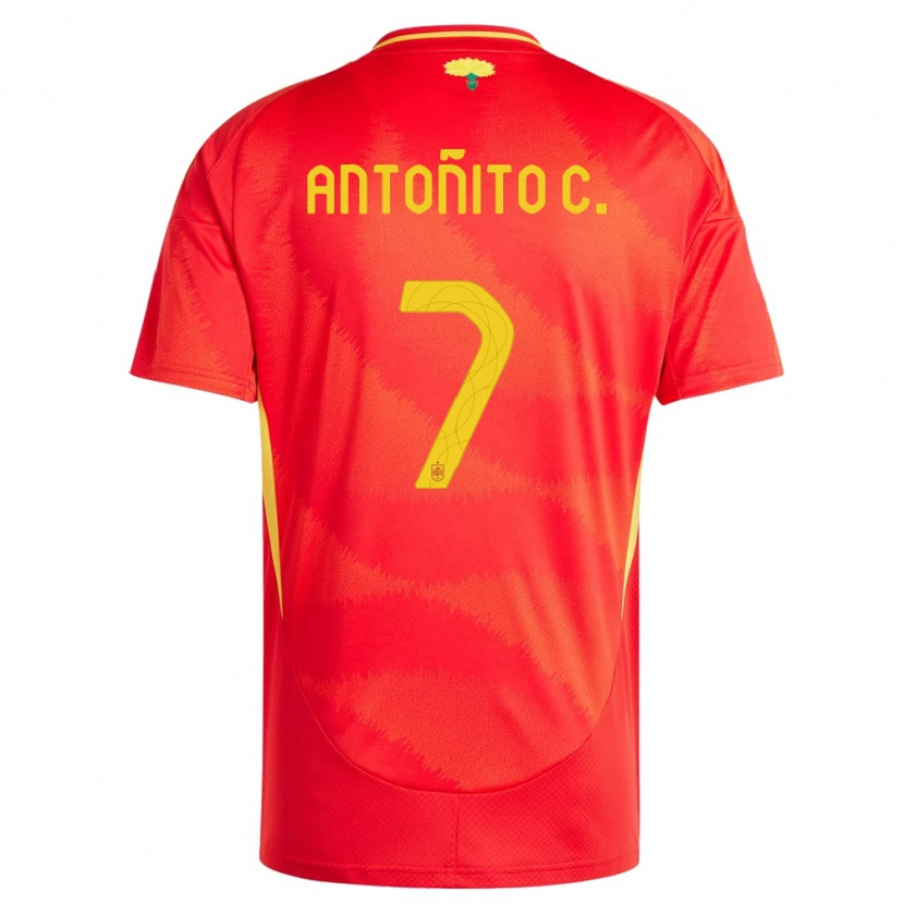 Danxen Hombre Camiseta España Antoñito Cordero #7 Rojo 1ª Equipación 24-26 La Camisa