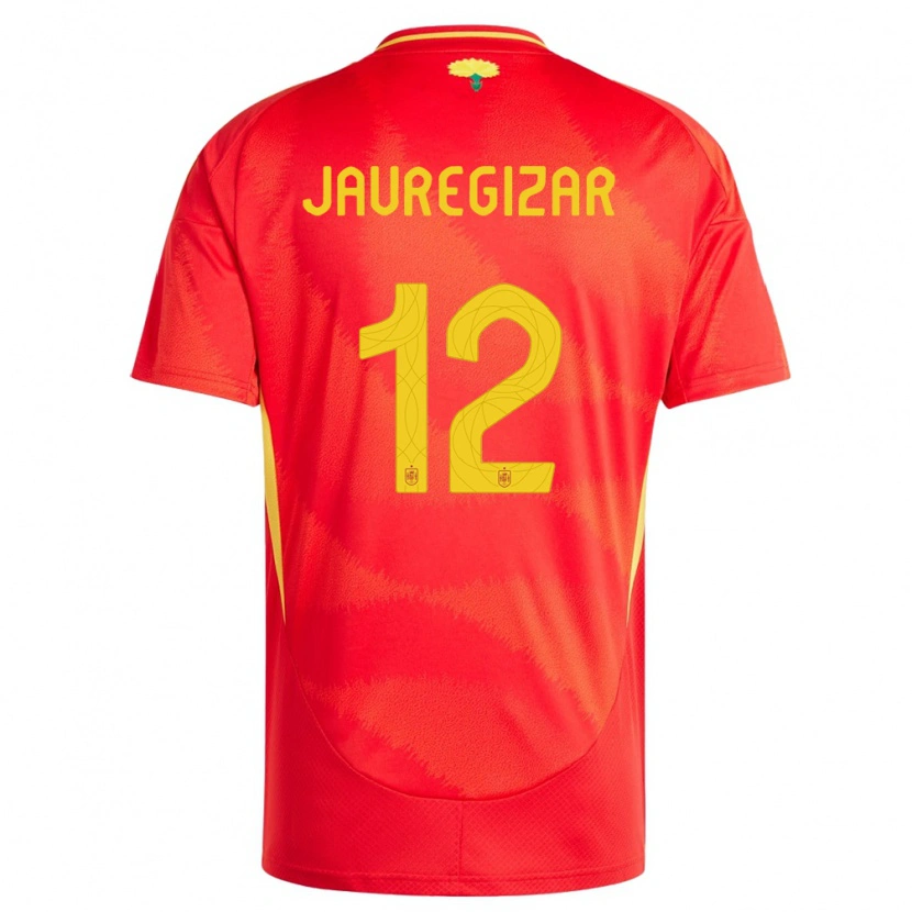 Danxen Hombre Camiseta España Mikel Jauregizar #12 Rojo 1ª Equipación 24-26 La Camisa