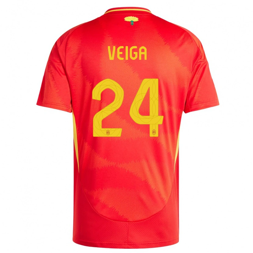 Danxen Hombre Camiseta España Gabri Veiga #24 Rojo 1ª Equipación 24-26 La Camisa