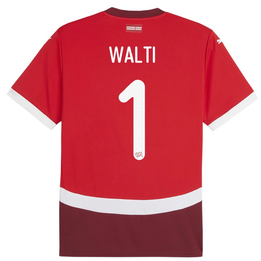 Danxen Hombre Camiseta Suiza Dario Wälti #1 Rojo 1ª Equipación 24-26 La Camisa