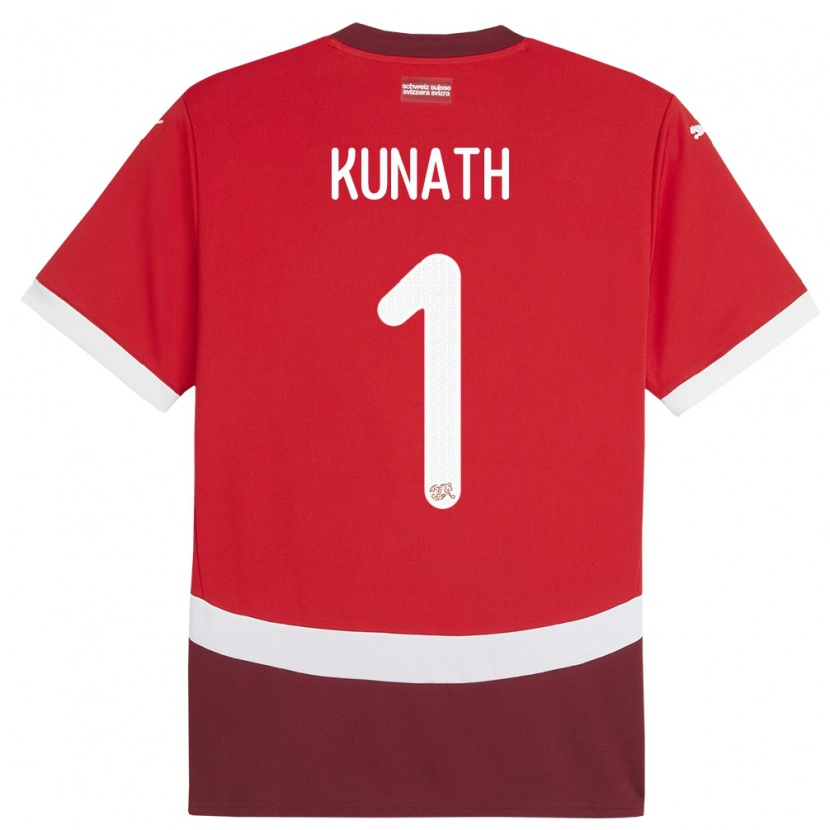 Danxen Hombre Camiseta Suiza Lucas Kunath #1 Rojo 1ª Equipación 24-26 La Camisa