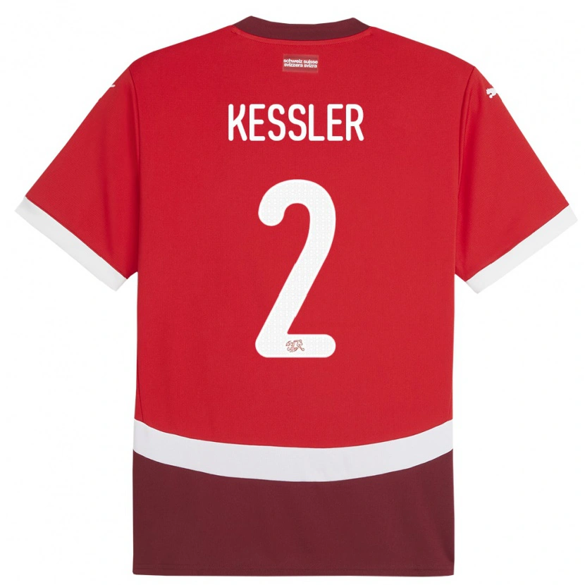 Danxen Hombre Camiseta Suiza Ryan Kessler #2 Rojo 1ª Equipación 24-26 La Camisa