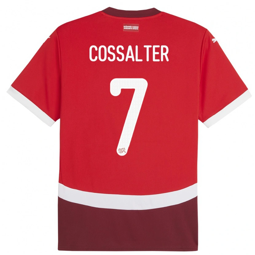 Danxen Hombre Camiseta Suiza Ivan Cossalter #7 Rojo 1ª Equipación 24-26 La Camisa