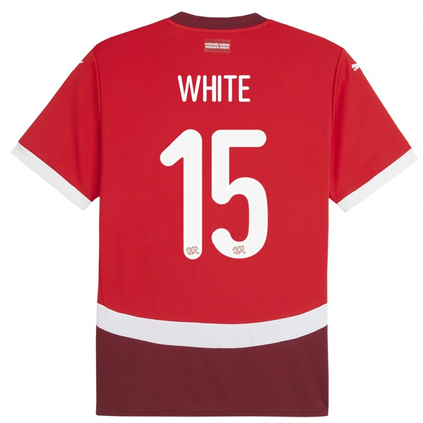 Danxen Hombre Camiseta Suiza Leon White #15 Rojo 1ª Equipación 24-26 La Camisa