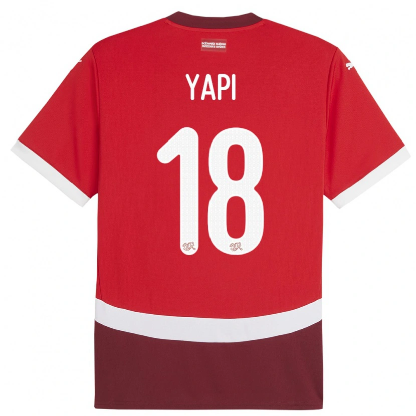 Danxen Hombre Camiseta Suiza Josue Yapi #18 Rojo 1ª Equipación 24-26 La Camisa