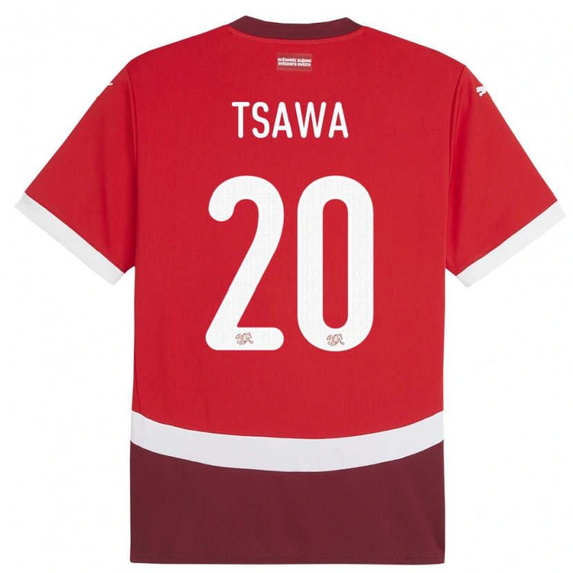 Danxen Hombre Camiseta Suiza Cheveyo Tsawa #20 Rojo 1ª Equipación 24-26 La Camisa