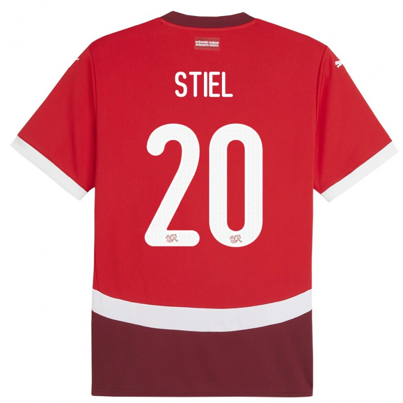 Danxen Hombre Camiseta Suiza Jill Stiel #20 Rojo 1ª Equipación 24-26 La Camisa