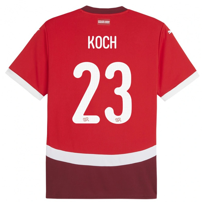Danxen Hombre Camiseta Suiza Cédric Koch #23 Rojo 1ª Equipación 24-26 La Camisa