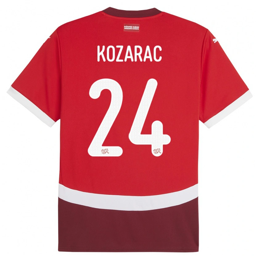 Danxen Hombre Camiseta Suiza Haris Kozarac #24 Rojo 1ª Equipación 24-26 La Camisa