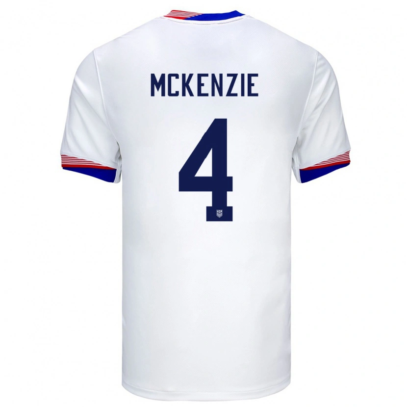 Danxen Hombre Camiseta Estados Unidos Mark Mckenzie #4 Blanco 1ª Equipación 24-26 La Camisa