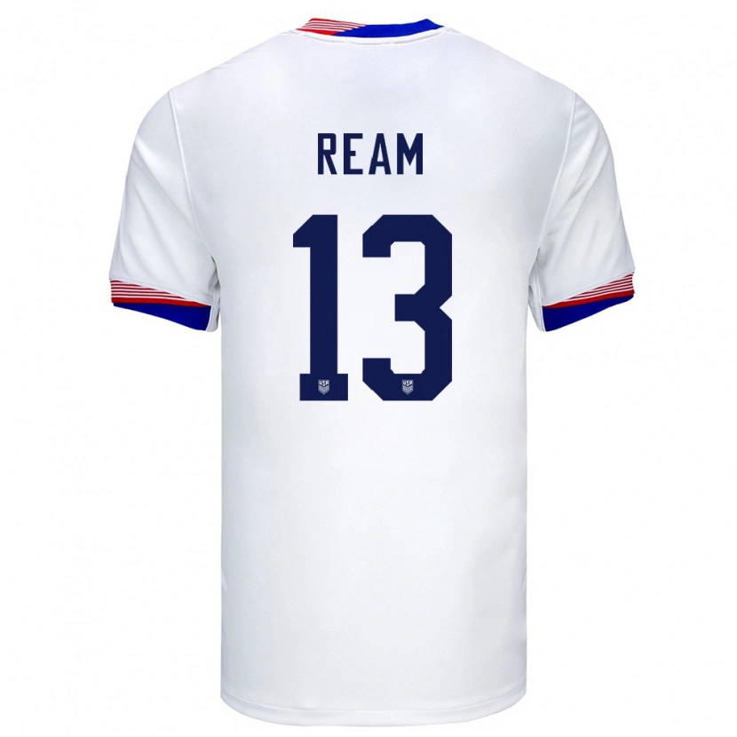 Danxen Hombre Camiseta Estados Unidos Tim Ream #13 Blanco 1ª Equipación 24-26 La Camisa
