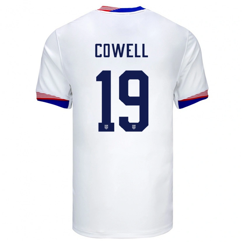 Danxen Hombre Camiseta Estados Unidos Cade Cowell #19 Blanco 1ª Equipación 24-26 La Camisa