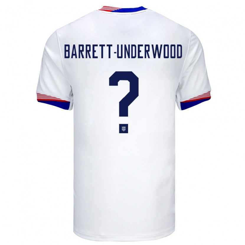 Danxen Hombre Camiseta Estados Unidos Keehan Barret-Underwood #0 Blanco 1ª Equipación 24-26 La Camisa