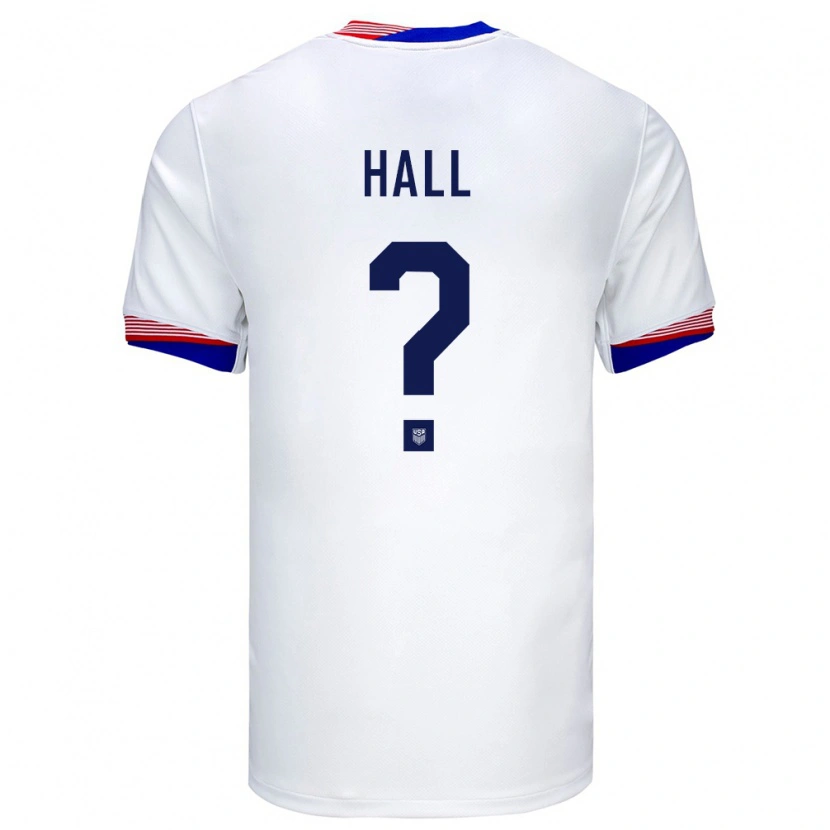 Danxen Hombre Camiseta Estados Unidos Julian Hall #0 Blanco 1ª Equipación 24-26 La Camisa