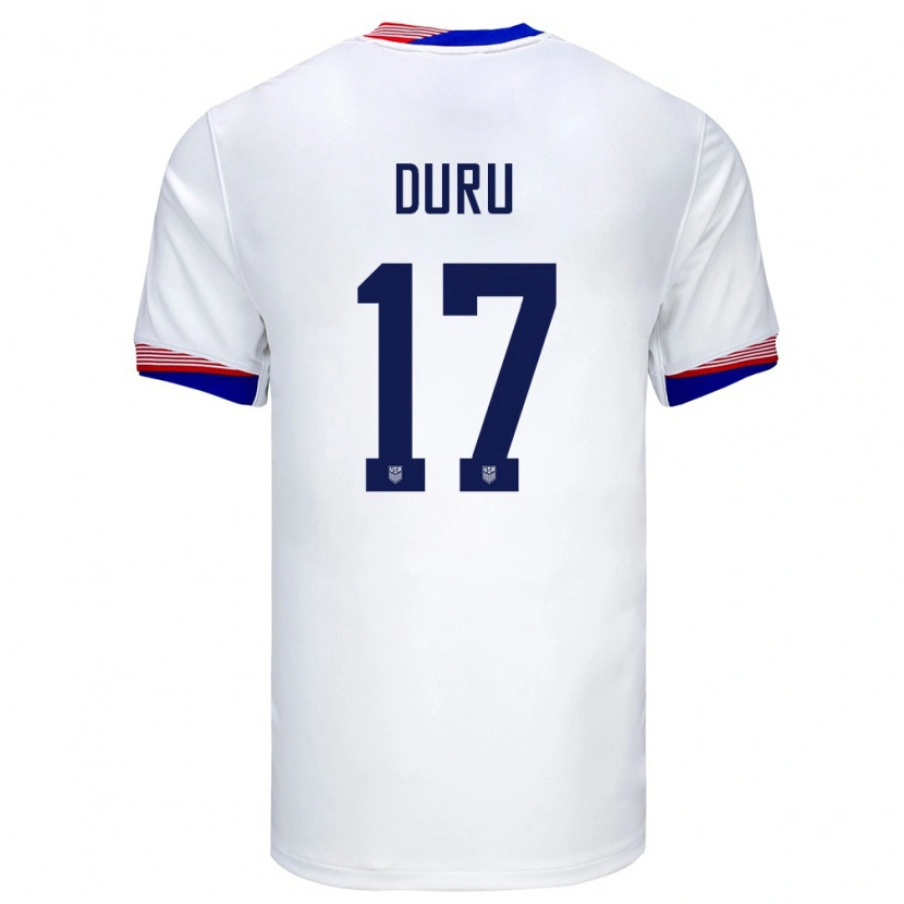 Danxen Hombre Camiseta Estados Unidos Leo Duru #17 Blanco 1ª Equipación 24-26 La Camisa