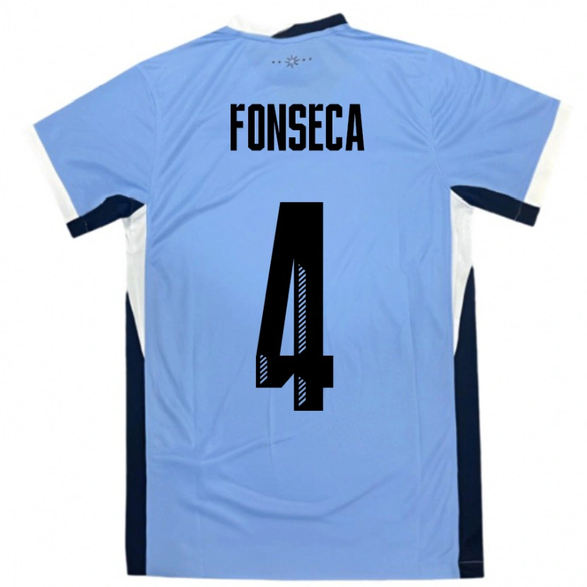Danxen Hombre Camiseta Uruguay Nicolás Fonseca #4 Blanco Negro 1ª Equipación 24-26 La Camisa