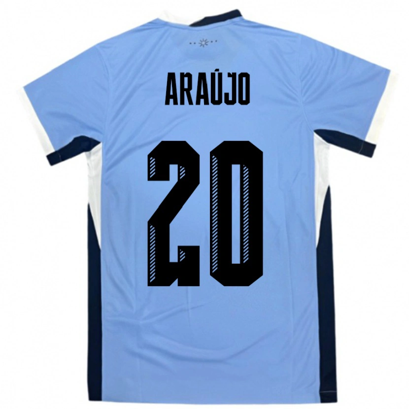 Danxen Hombre Camiseta Uruguay Maxi Araújo #20 Blanco Negro 1ª Equipación 24-26 La Camisa