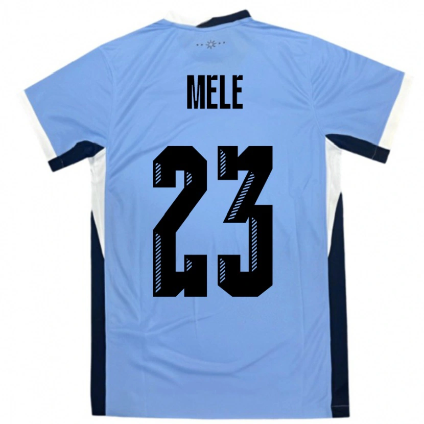 Danxen Hombre Camiseta Uruguay Santiago Mele #23 Blanco Negro 1ª Equipación 24-26 La Camisa