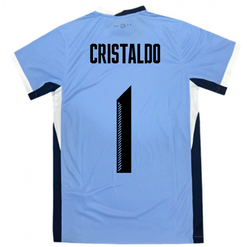 Danxen Hombre Camiseta Uruguay Fabian Cristaldo #1 Blanco Negro 1ª Equipación 24-26 La Camisa
