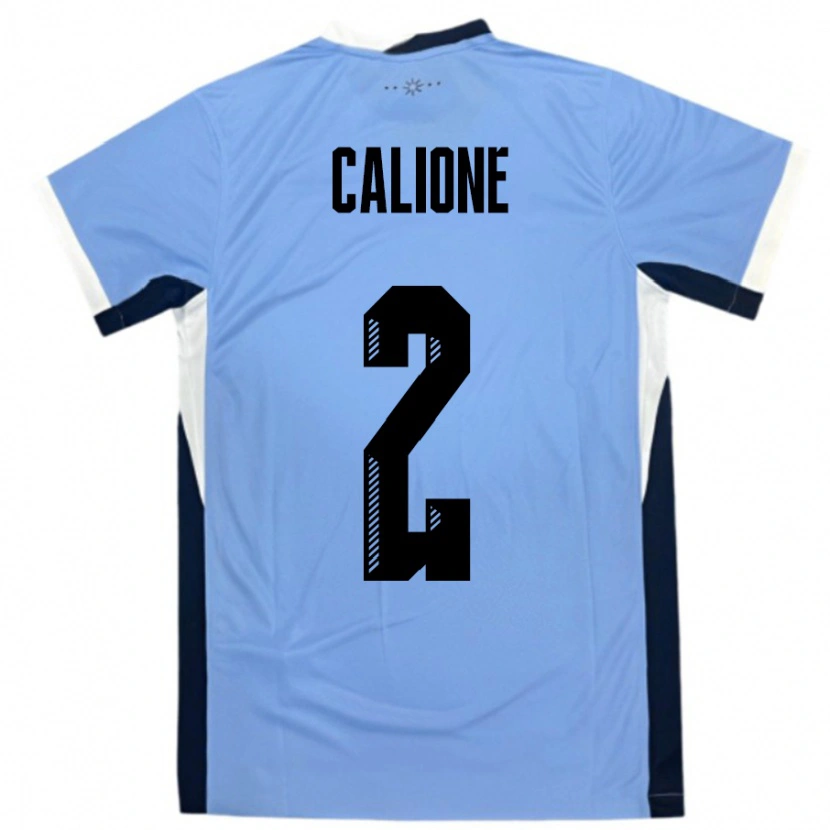 Danxen Hombre Camiseta Uruguay Paolo Calione #2 Blanco Negro 1ª Equipación 24-26 La Camisa