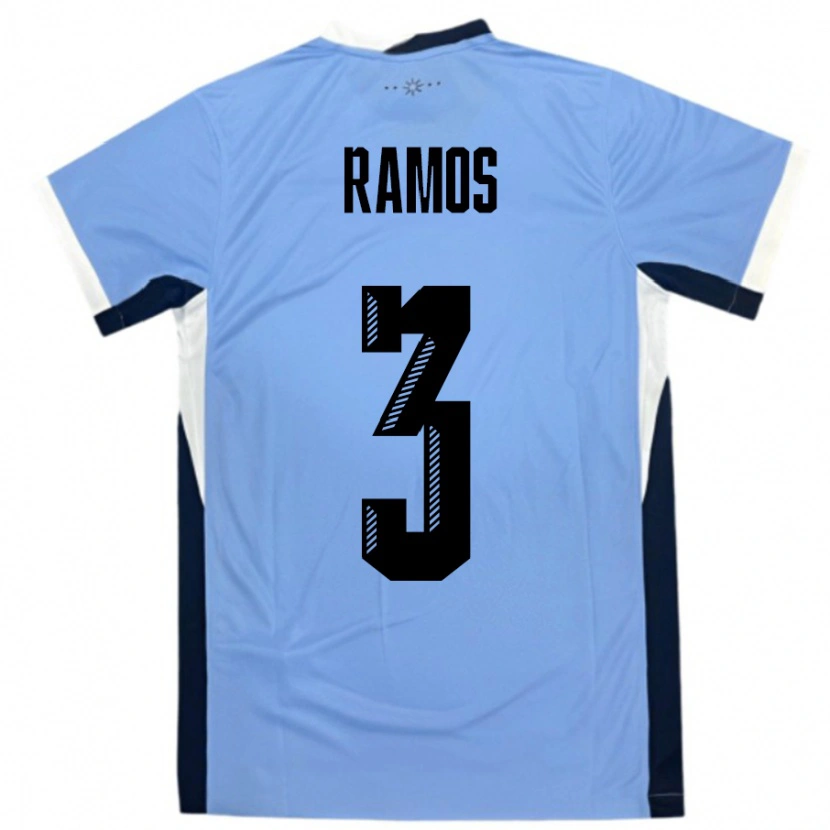 Danxen Hombre Camiseta Uruguay Nicolás Ramos #3 Blanco Negro 1ª Equipación 24-26 La Camisa