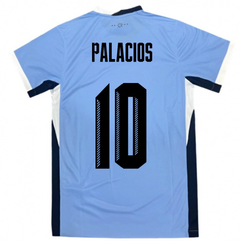 Danxen Hombre Camiseta Uruguay Tiago Palacios #10 Blanco Negro 1ª Equipación 24-26 La Camisa