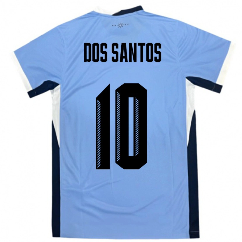 Danxen Hombre Camiseta Uruguay Alexander Dos Santos #10 Blanco Negro 1ª Equipación 24-26 La Camisa