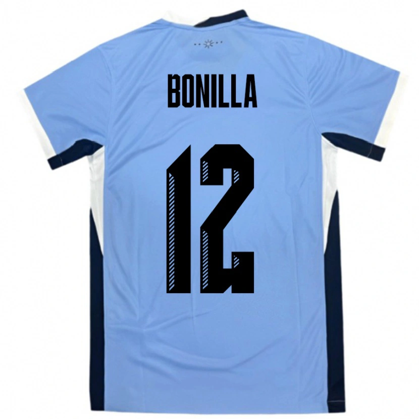 Danxen Hombre Camiseta Uruguay Federico Bonilla #12 Blanco Negro 1ª Equipación 24-26 La Camisa