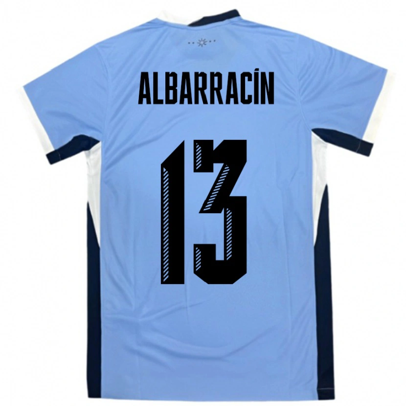 Danxen Hombre Camiseta Uruguay Agustín Albarracín #13 Blanco Negro 1ª Equipación 24-26 La Camisa