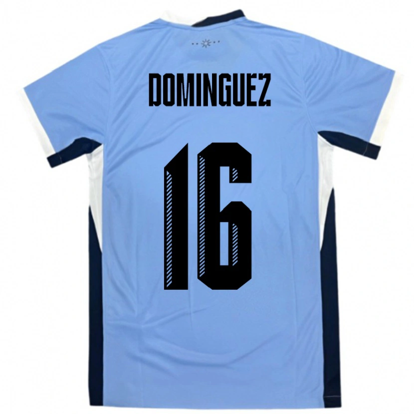 Danxen Hombre Camiseta Uruguay Facundo Dominguez #16 Blanco Negro 1ª Equipación 24-26 La Camisa