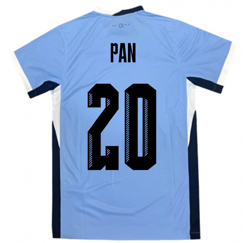 Danxen Hombre Camiseta Uruguay Gonzalo Pan #20 Blanco Negro 1ª Equipación 24-26 La Camisa