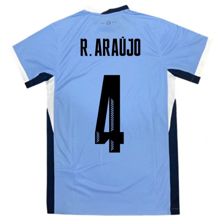 Danxen Hombre Camiseta Uruguay Ronald Araujo #4 Blanco Negro 1ª Equipación 24-26 La Camisa