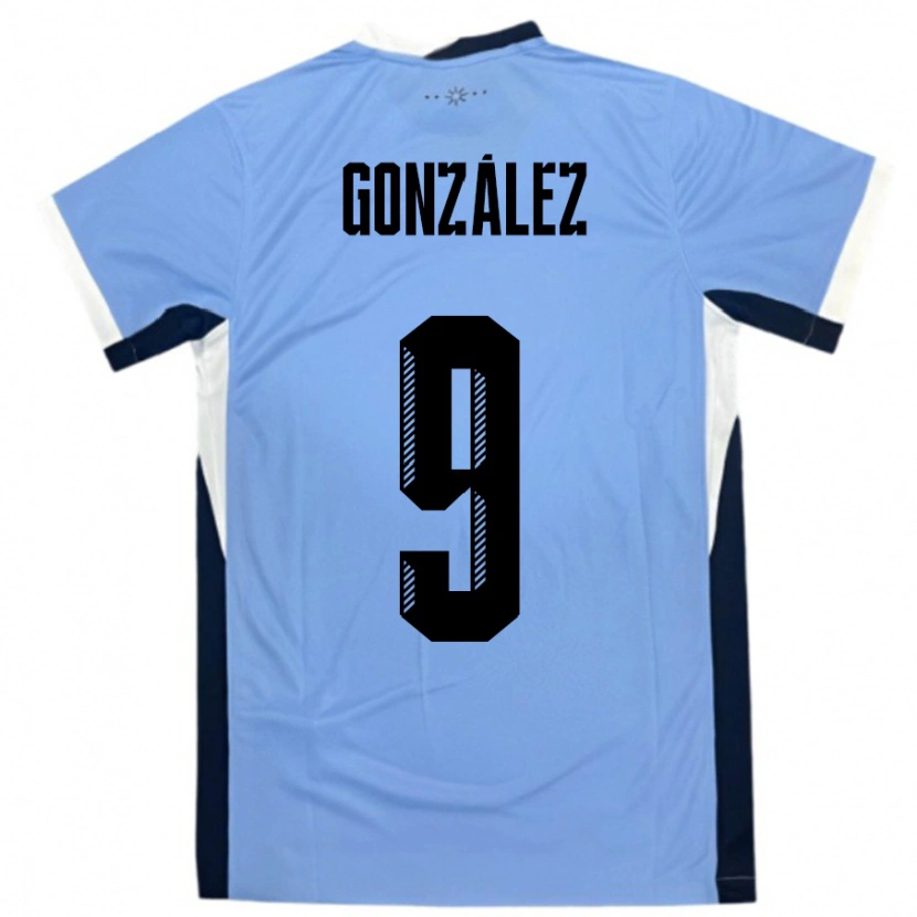 Danxen Hombre Camiseta Uruguay Pamela Gonzalez #9 Blanco Negro 1ª Equipación 24-26 La Camisa