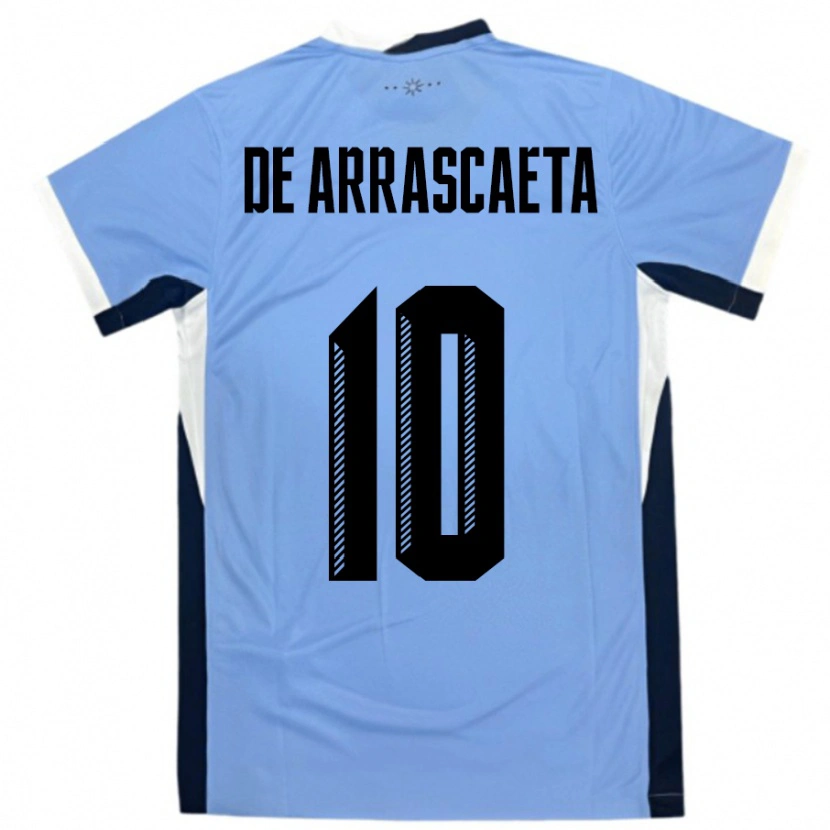 Danxen Hombre Camiseta Uruguay Giorgian De Arrascaeta #10 Blanco Negro 1ª Equipación 24-26 La Camisa